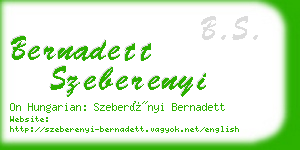 bernadett szeberenyi business card